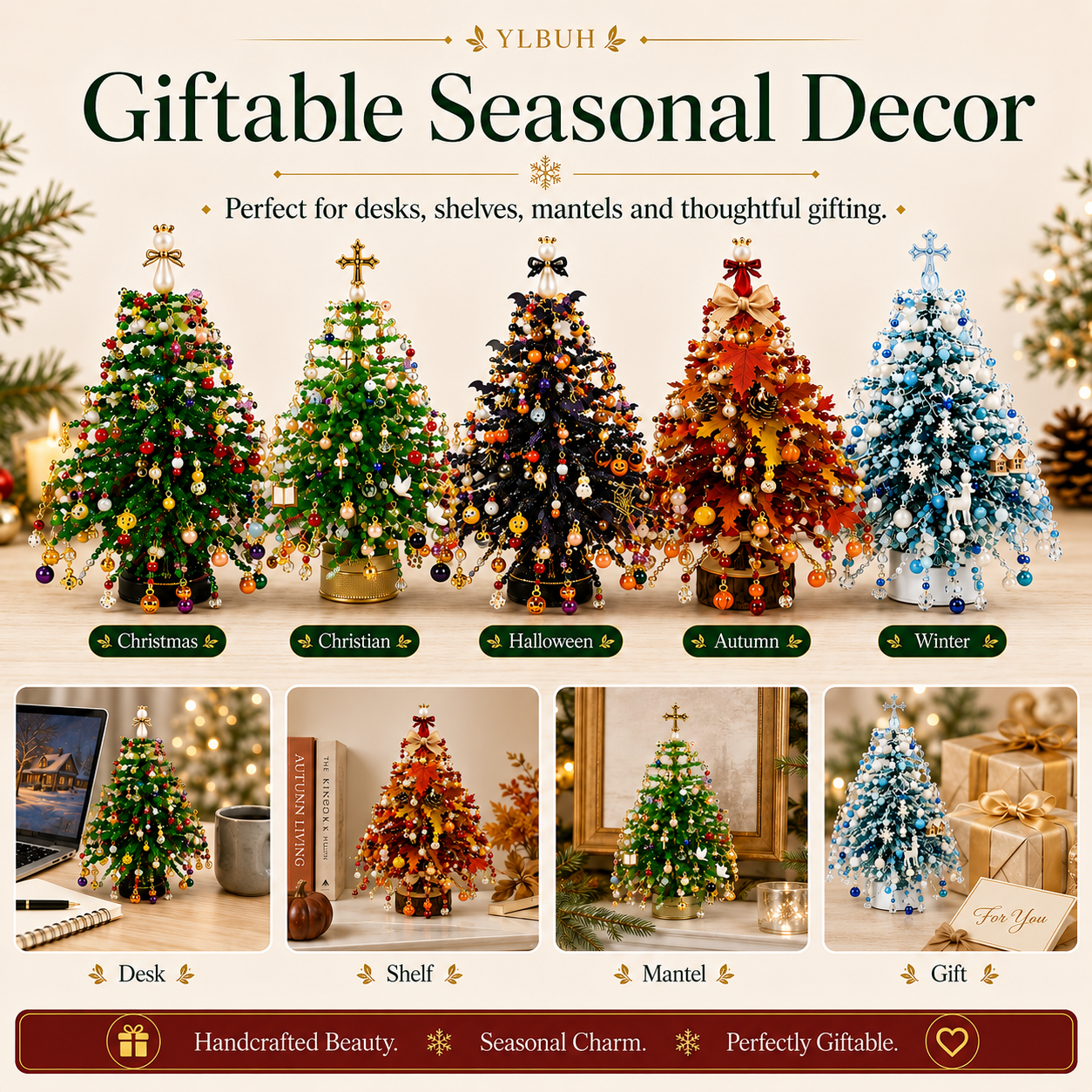 🎄✨ DIY Beaded Christmas Tree Kit – 🎅Create Your Own Sparkling Holiday Decoration