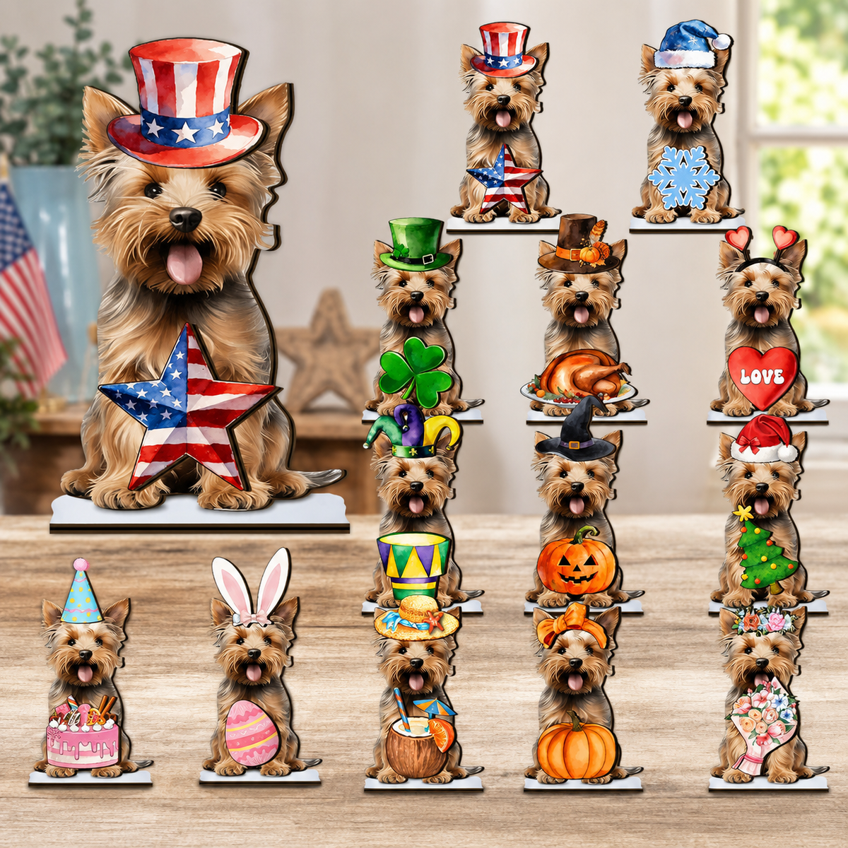 Interchangeable Seasonal Animal Wooden Decor – Magnetic Holiday Accessories