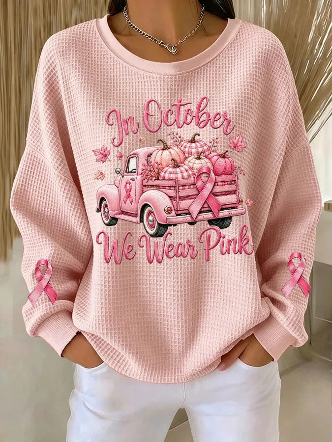 Women's Breast Cancer Print Sweatshirt