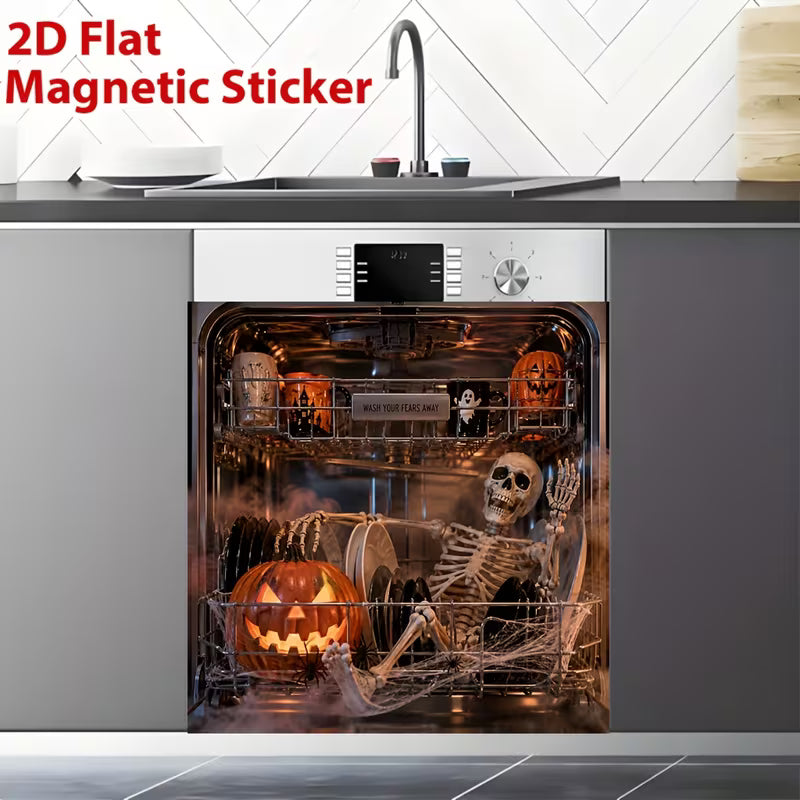 Halloween-Themed Dishwasher Decal—Kitchen Decor for a Spooky Atmosphere