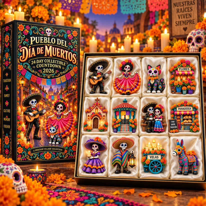 Pueblo del Día de Muertos 2026 – 24-Day Day of the Dead Collectible Countdown Calendar with 24 Unique Miniatures