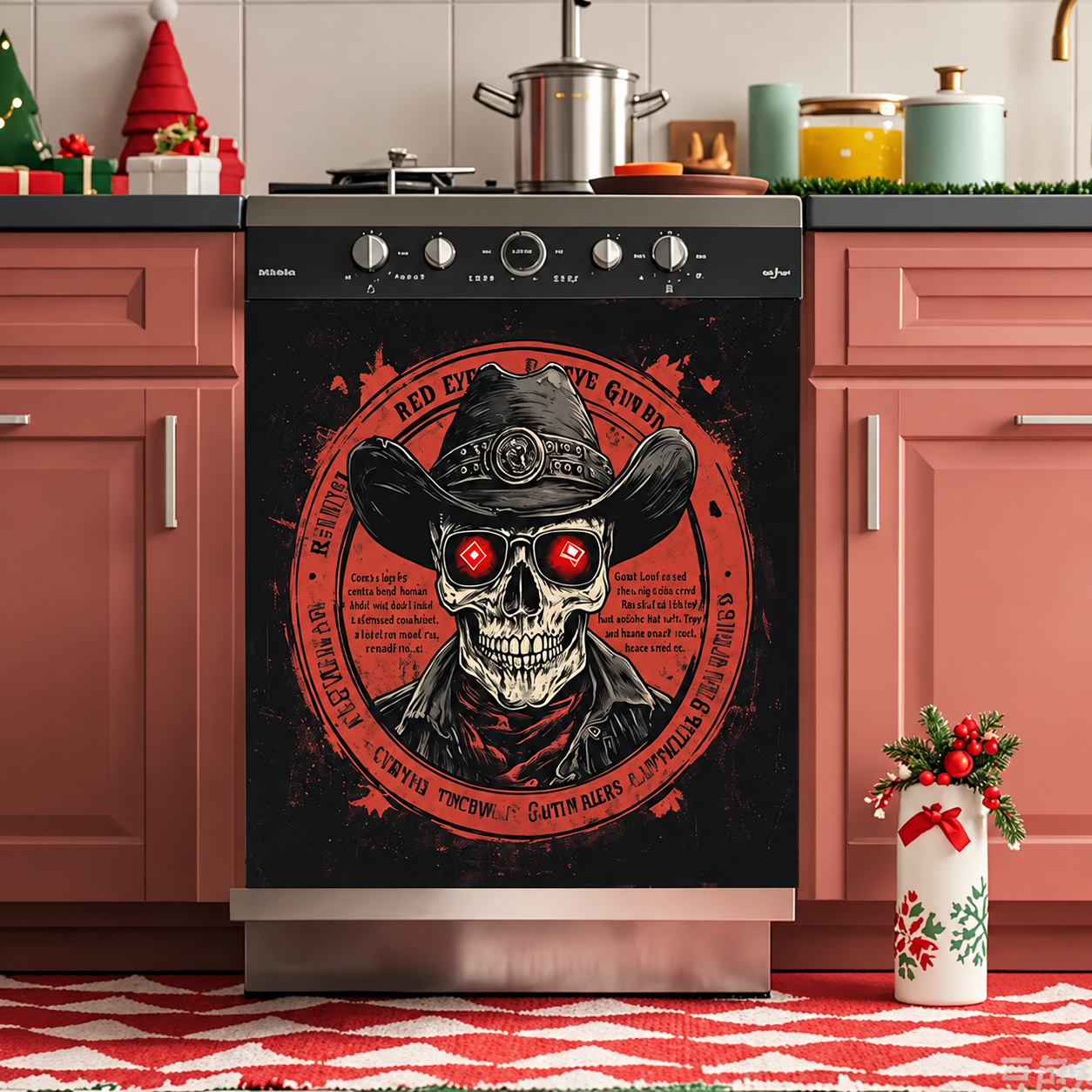 Halloween-Themed Dishwasher Decal—Kitchen Decor for a Spooky Atmosphere