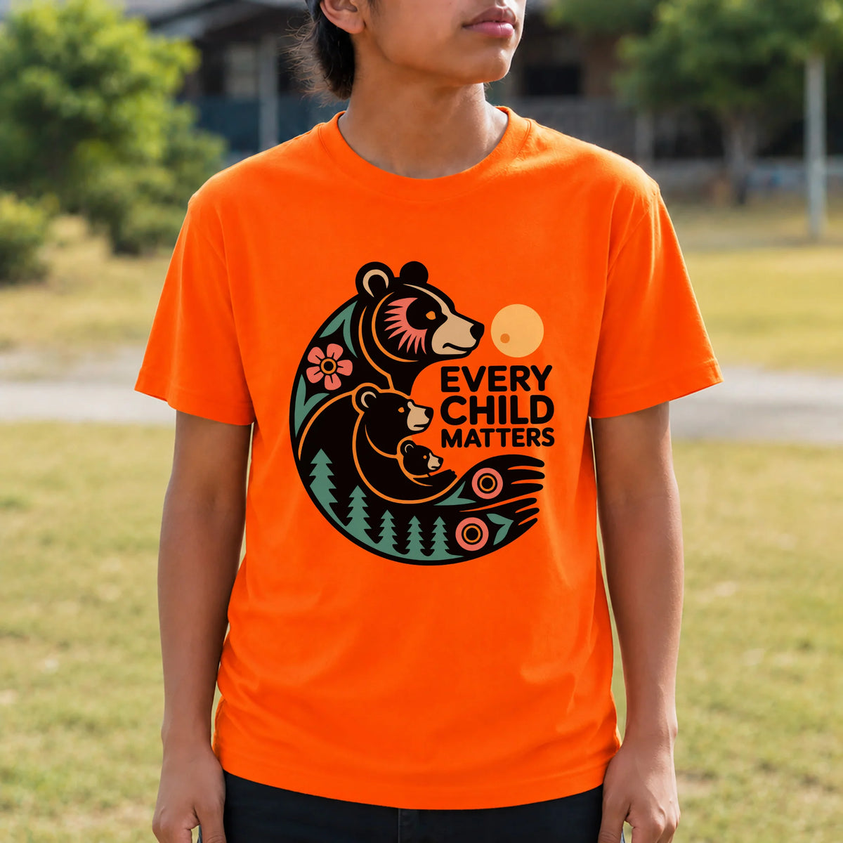 Sacred Bear Family Every Child Matters Orange Shirt Day Unisex T-shirt/Hoodie/Sweatshirt