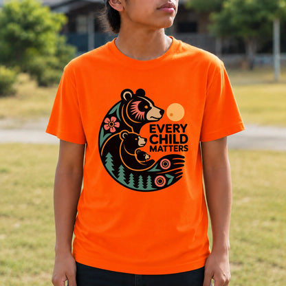 Sacred Bear Family Every Child Matters Orange Shirt Day Unisex T-shirt/Hoodie/Sweatshirt
