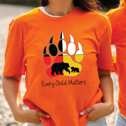 Every Child Matters Guardian Spirit Bear Paw Orange Shirt Day Native American Unisex T-shirt/Hoodie/Sweatshirt