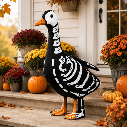 Halloween Porch Goose Outfit - Spooky Outdoor Yard Decor For Front Porch & Garden