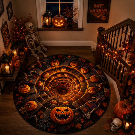 Halloween 3D Illusion Rug – Spooky Doormat for a Thrilling Home Decor Atmosphere