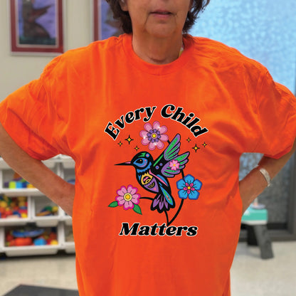 Every Child Matters Hummingbird Orange Native American Unisex T-shirt/Hoodie/Sweatshirt