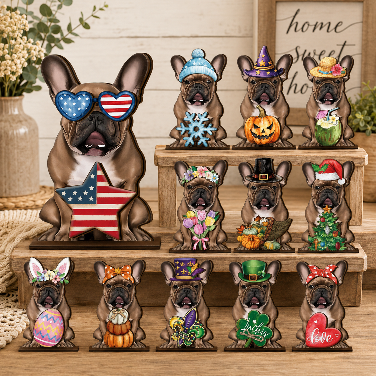 Interchangeable Seasonal Animal Wooden Decor – Magnetic Holiday Accessories