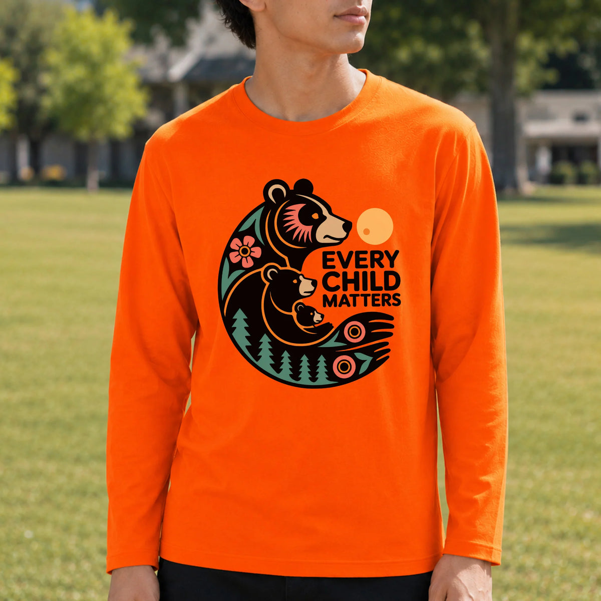 Sacred Bear Family Every Child Matters Orange Shirt Day Unisex T-shirt/Hoodie/Sweatshirt