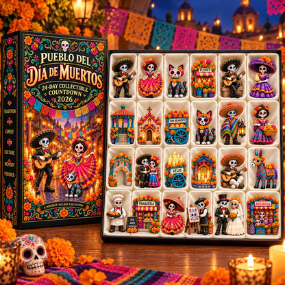 Pueblo del Día de Muertos 2026 – 24-Day Day of the Dead Collectible Countdown Calendar with 24 Unique Miniatures