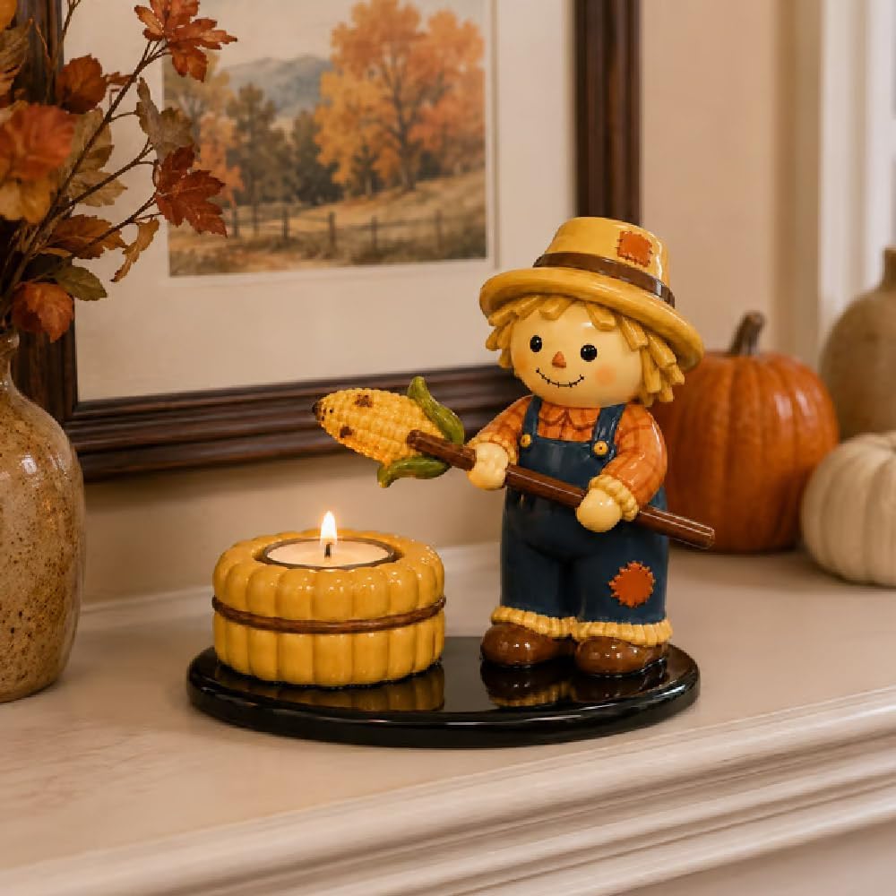 Halloween Campfire Tealight Holder Collection - Cute Ghost, Mummy & Scarecrow Tabletop Decor