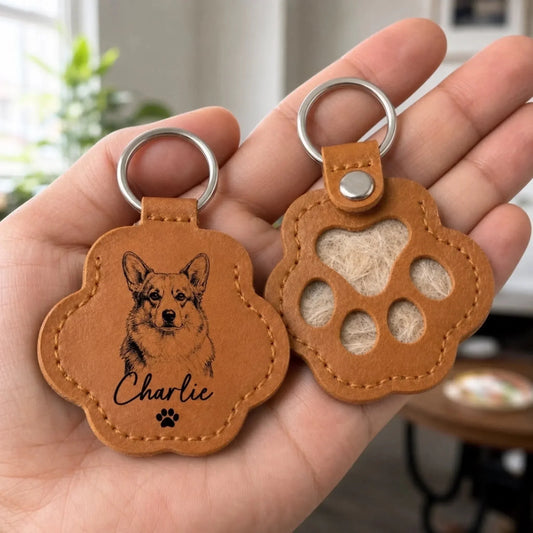Custom Pet Hair Keepsake Keychain - Personalized Sympathy Gifts For Dog & Cat Owners - Forever By My Side