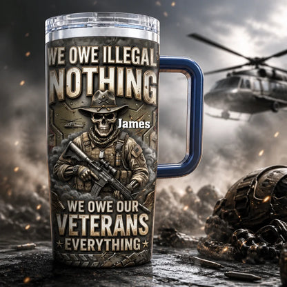 Custom Military Veterans Tumbler - Personalized Name Gift For Veteran Men