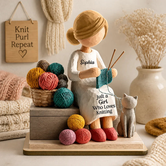 Custom Wooden Craft Ornament - Personalized Gifts For Knitters & Crochet Lovers - Home Is Where The Yarn Is