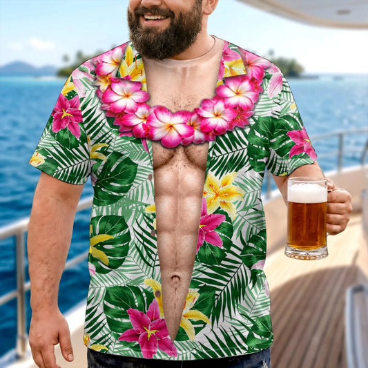 Custom Hawaiian T-Shirt - Personalized Summer Vacation Gifts For Men - Beach Body Energy