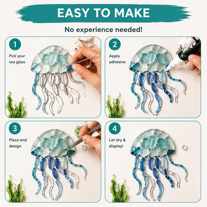 Sea Glass Mosaic Craft Kit – DIY Coastal-Style Art & Craft for Adults and Seniors