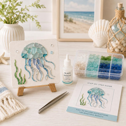 Sea Glass Mosaic Craft Kit – DIY Coastal-Style Art & Craft for Adults and Seniors