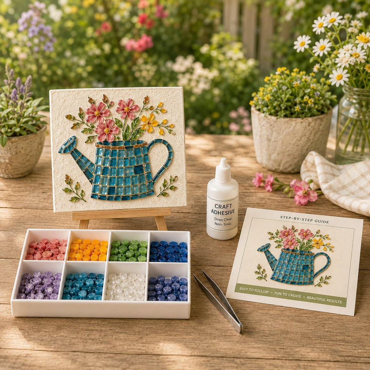 Sea Glass Mosaic Craft Kit – DIY Coastal-Style Art & Craft for Adults and Seniors