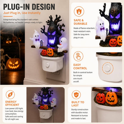 Animated Ghost Seesaw Halloween Plug-In Night Light