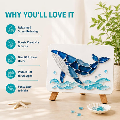 Sea Glass Mosaic Craft Kit – DIY Coastal-Style Art & Craft for Adults and Seniors