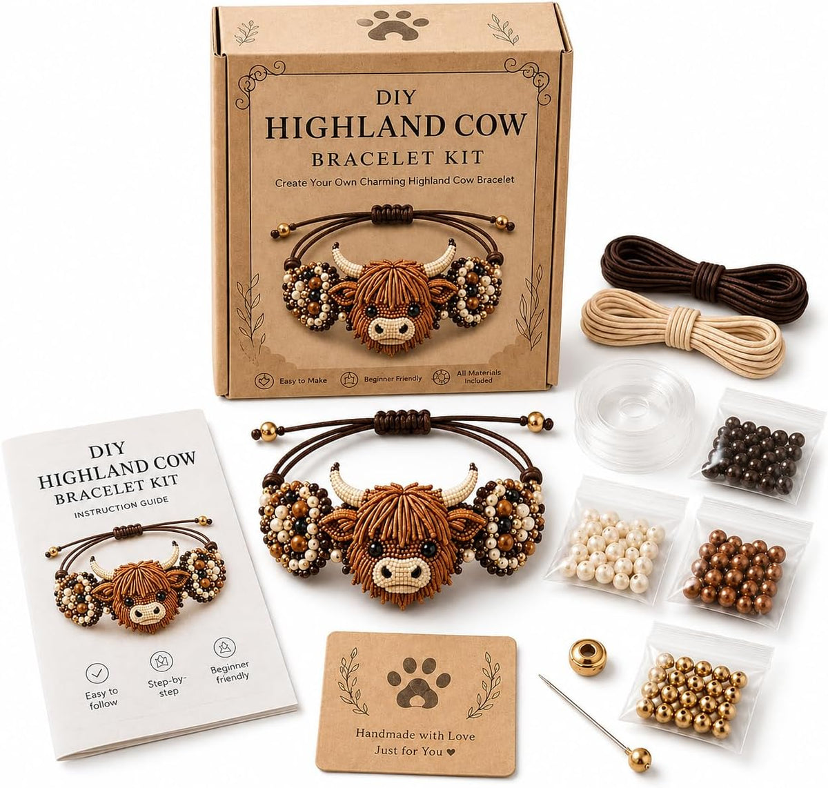 DIY Animal Beaded Bracelet Kit - Beginner-Friendly Jewelry Making Craft Set