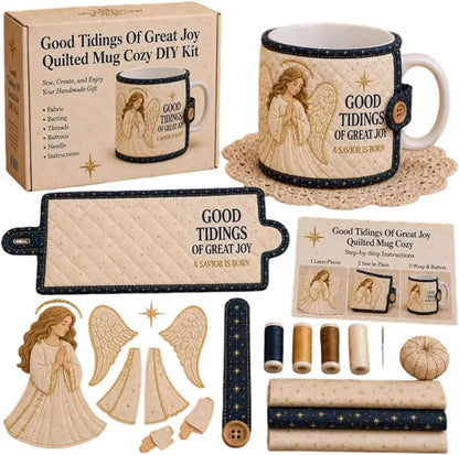 Christian Quilted Mug Cozy DIY Kit – Faith-Inspired Christmas Sewing Gift