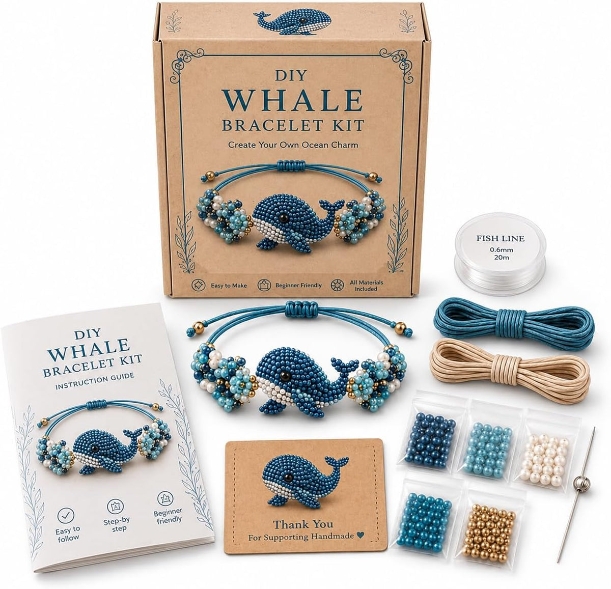 DIY Animal Beaded Bracelet Kit - Beginner-Friendly Jewelry Making Craft Set