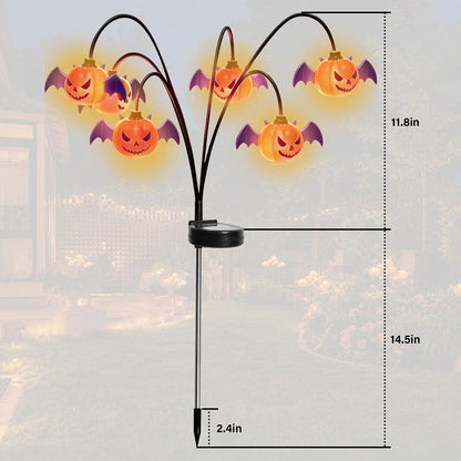 Halloween Solar-Powered Waving Pumpkin Stake Light – Solar Outdoor Garden Decorative Light