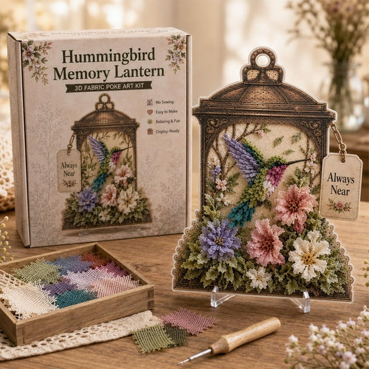 Always Near 3D Fabric Memory Lantern Kit - DIY Bird Poke Art Craft for Beginners