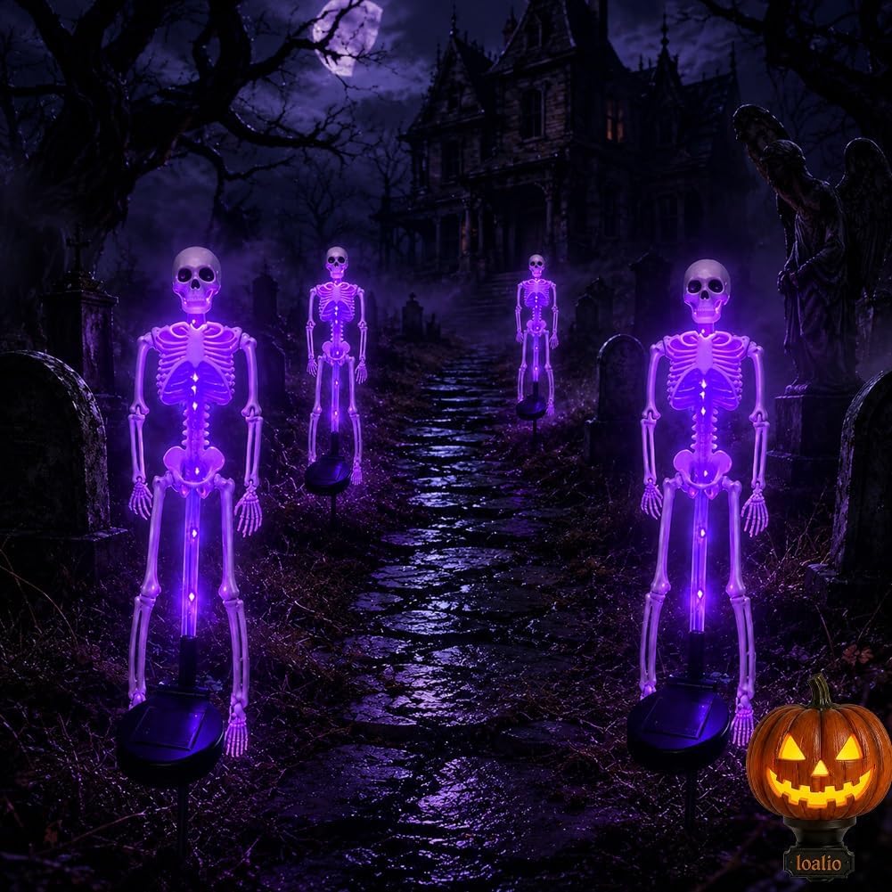 Solar Skeleton Yard Stake Light – Waterproof LED Halloween Outdoor Decoration