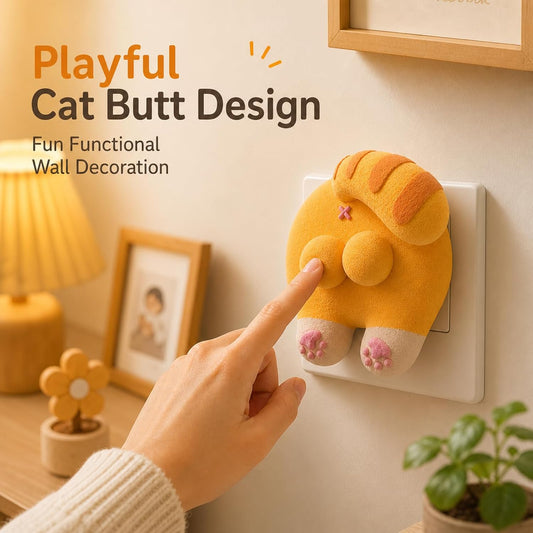 Funny Cat Butt Light Switch Cover - 3D Kitty Wall Plate Decor