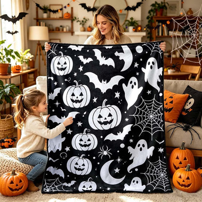 DIY Halloween Coloring Blanket with 24 Markers – Washable Creative Activity for Kids & Adults