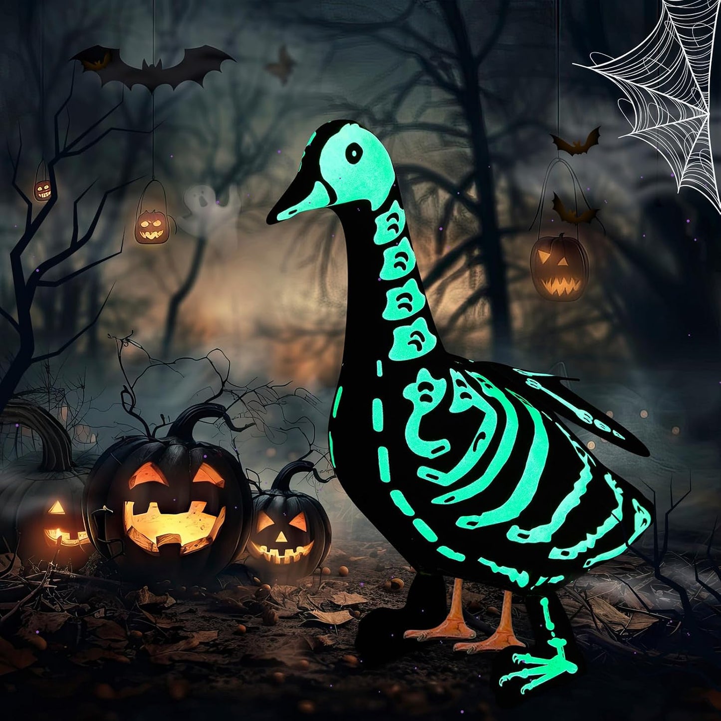 Halloween Porch Goose Outfit - Spooky Outdoor Yard Decor For Front Porch & Garden