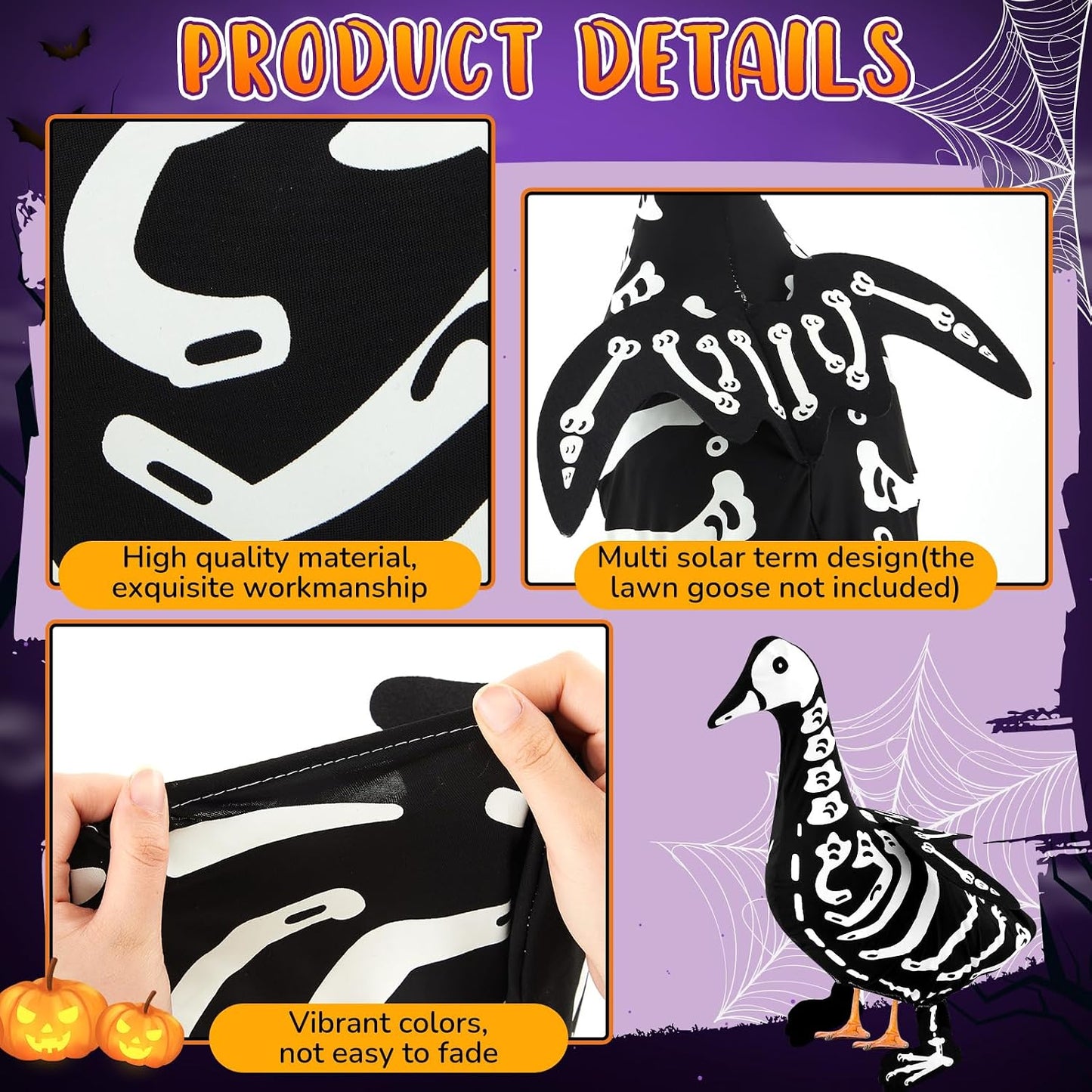 Halloween Porch Goose Outfit - Spooky Outdoor Yard Decor For Front Porch & Garden