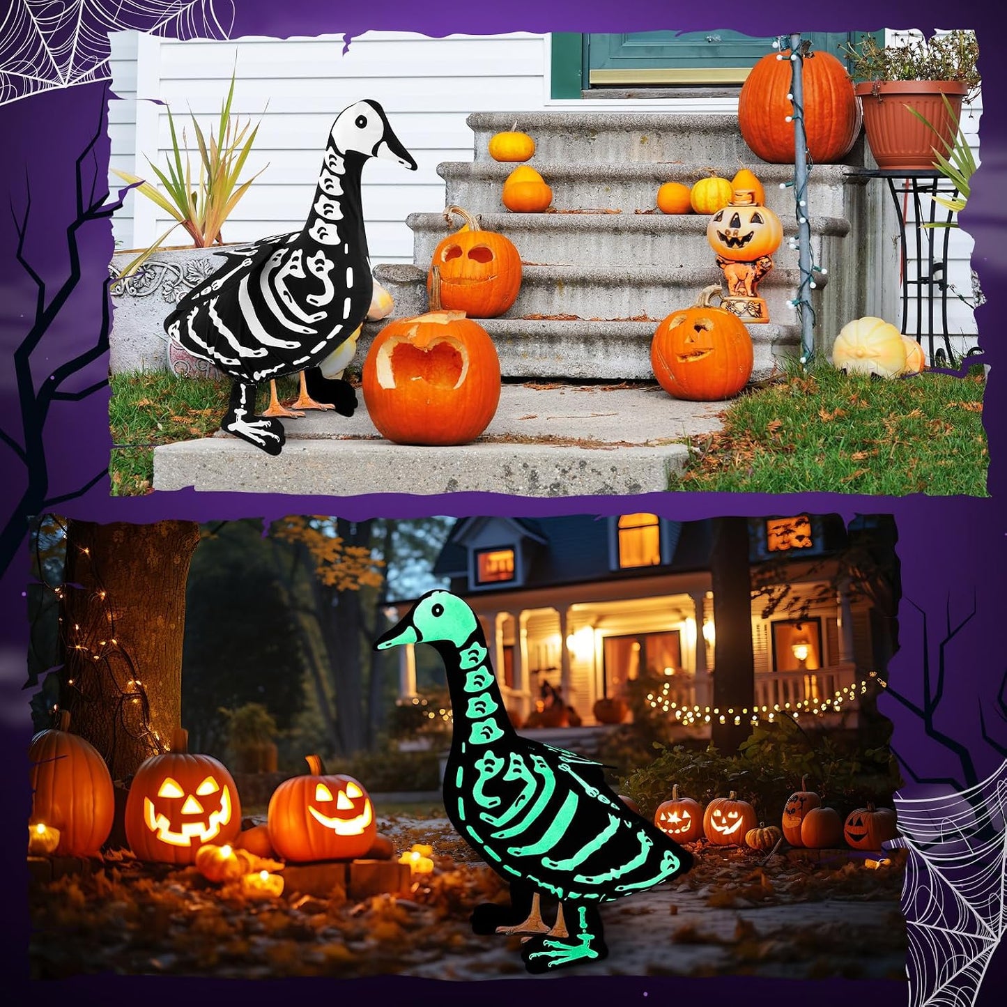 Halloween Porch Goose Outfit - Spooky Outdoor Yard Decor For Front Porch & Garden