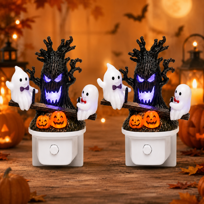 Animated Ghost Seesaw Halloween Plug-In Night Light
