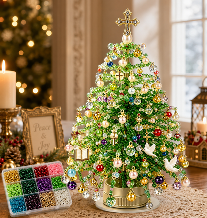 🎄✨ DIY Beaded Christmas Tree Kit – 🎅Create Your Own Sparkling Holiday Decoration