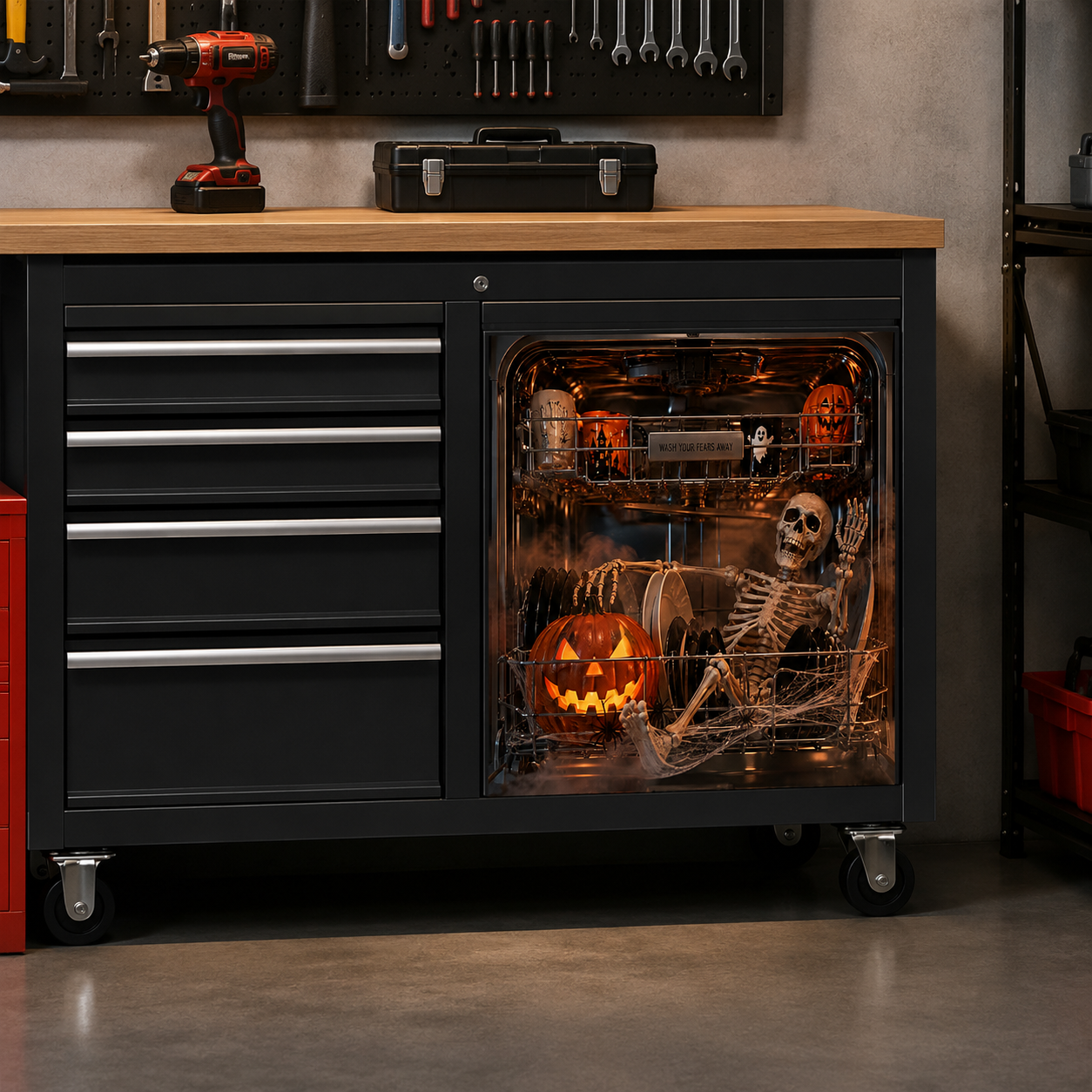 Halloween-Themed Dishwasher Decal—Kitchen Decor for a Spooky Atmosphere