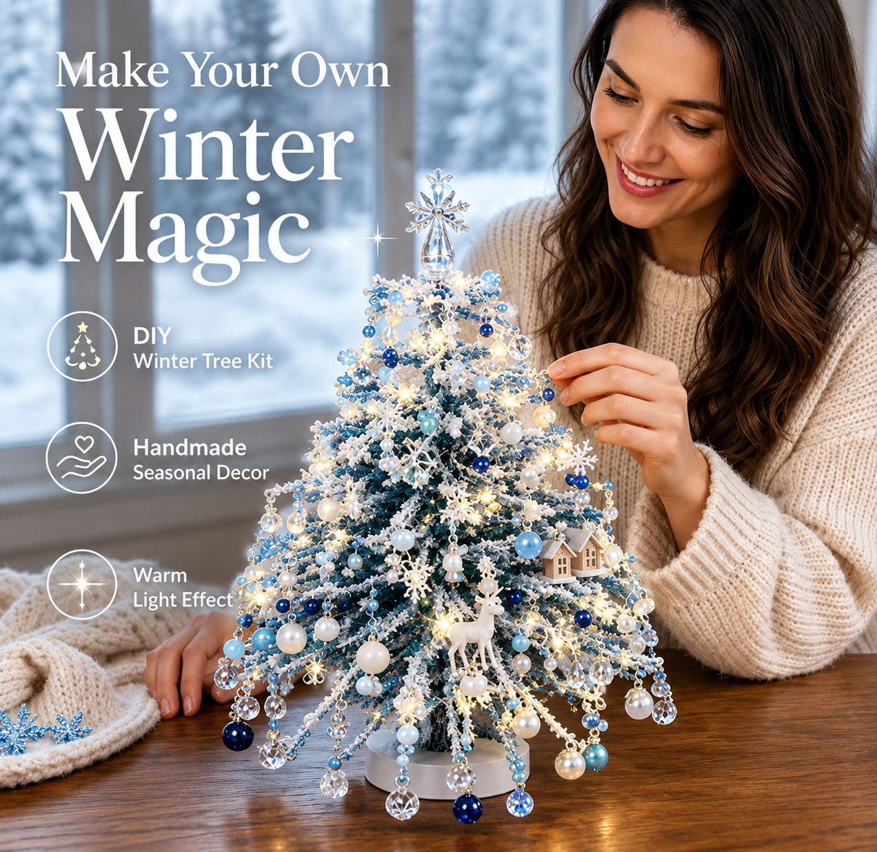 🎄✨ DIY Beaded Christmas Tree Kit – 🎅Create Your Own Sparkling Holiday Decoration