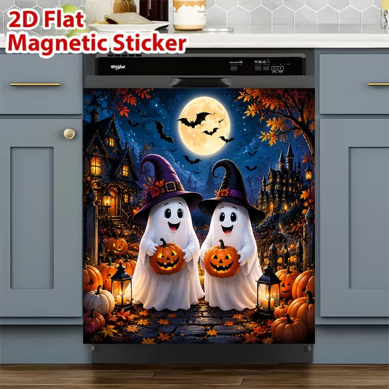 Halloween-Themed Dishwasher Decal—Kitchen Decor for a Spooky Atmosphere