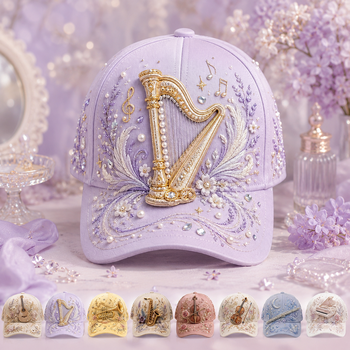 3D Music Lover Baseball Cap - Raised Piano Design Hat For Musicians, Music Teachers & Music Lovers Gift