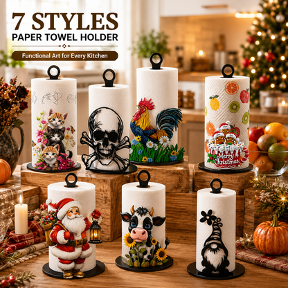 Reusable Decorative Countertop Paper Towel Holder – Themed Kitchen Paper Towel Stand