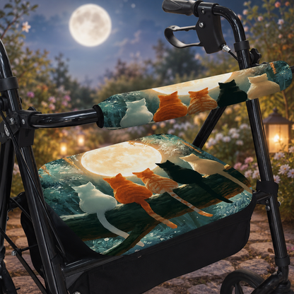 Reusable Walker Seat and Handle Cover Set – Adjustable 2D Decorative Walker Accessories