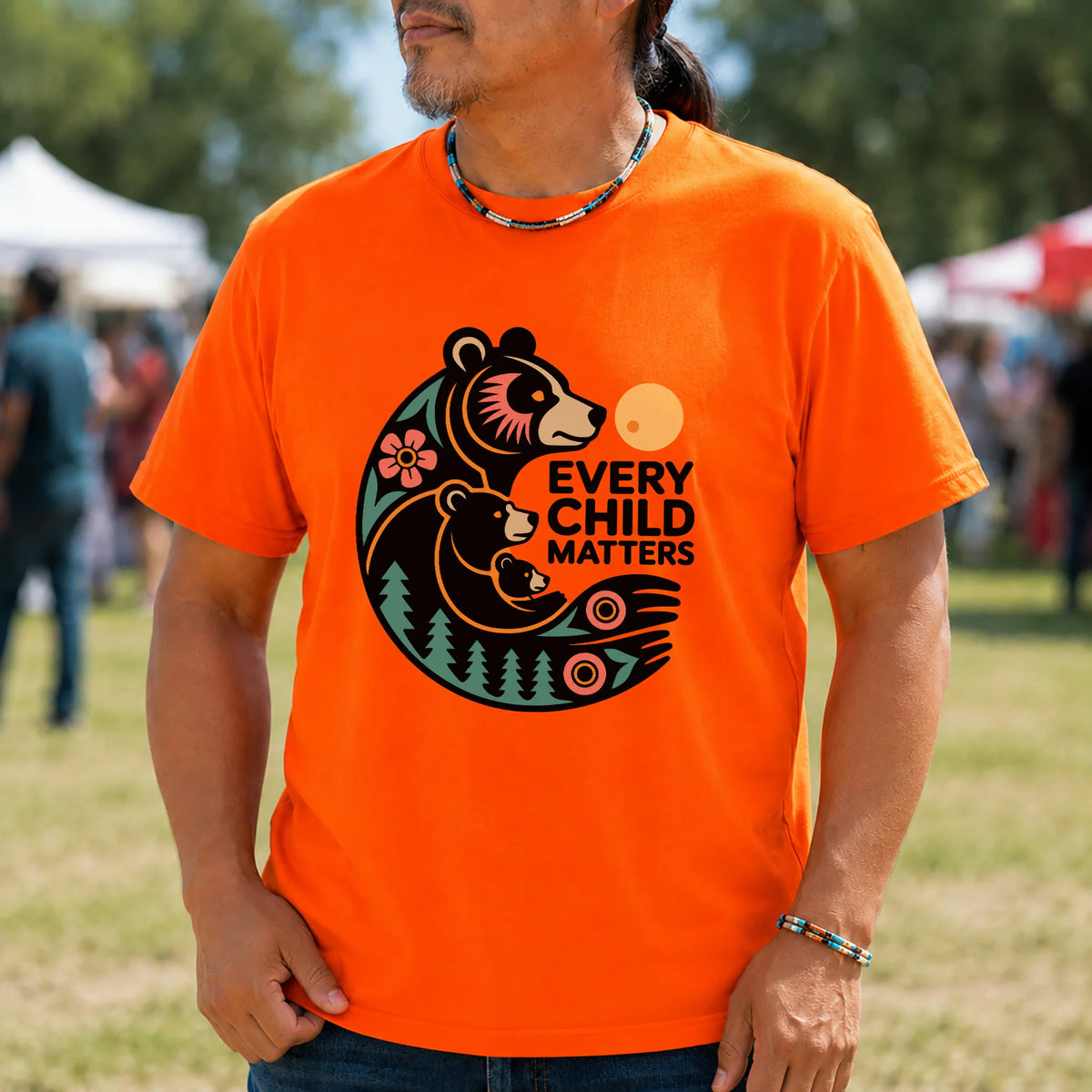 Sacred Bear Family Every Child Matters Orange Shirt Day Unisex T-shirt/Hoodie/Sweatshirt