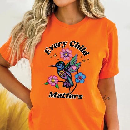 Every Child Matters Hummingbird Orange Native American Unisex T-shirt/Hoodie/Sweatshirt