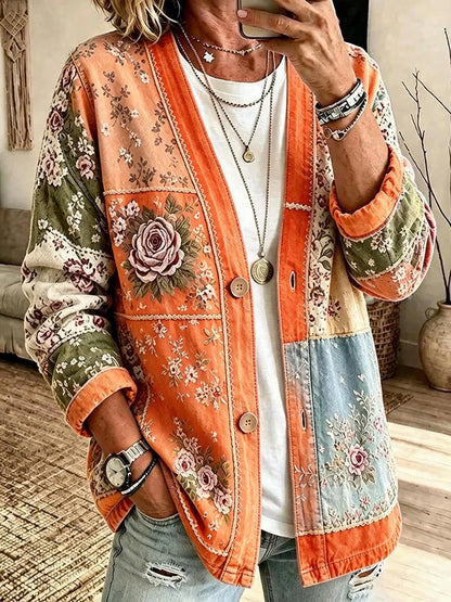 Women'S Casual Printed Cardigan