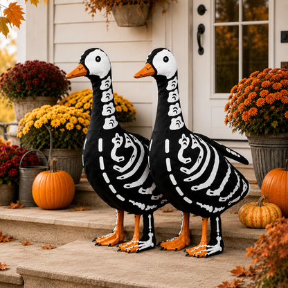 Halloween Porch Goose Outfit - Spooky Outdoor Yard Decor For Front Porch & Garden