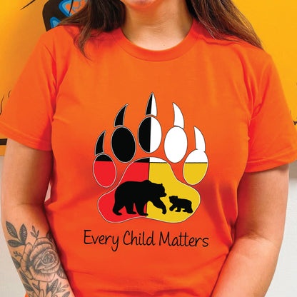 Every Child Matters Guardian Spirit Bear Paw Orange Shirt Day Native American Unisex T-shirt/Hoodie/Sweatshirt