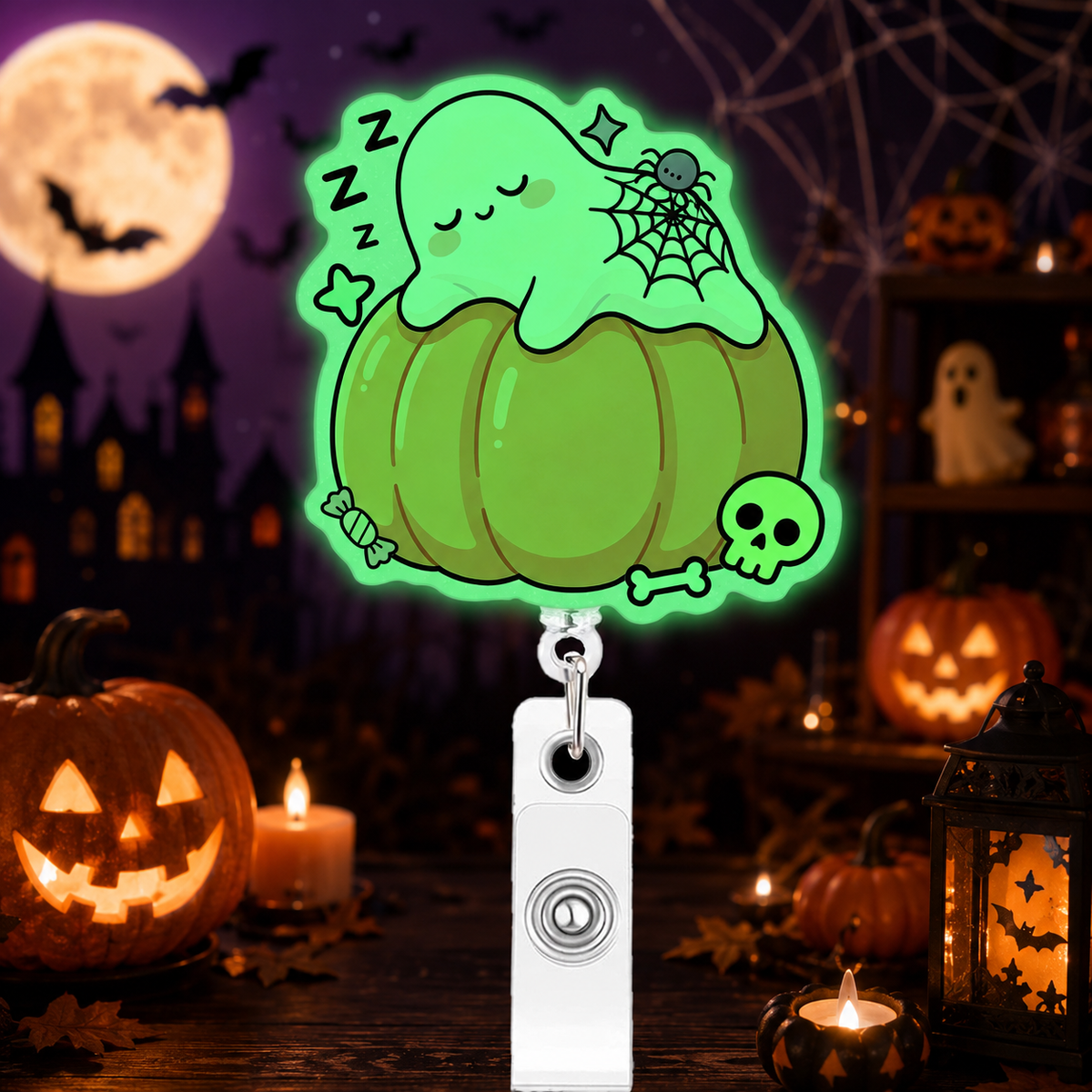 Cute Spooky ID Badge Holder for Nurses, Teachers & Healthcare Workers
